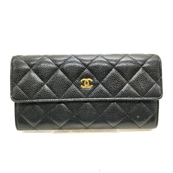Chanel Long Wallet Black Caviar Skin 792-070425 - Picture 1 of 9